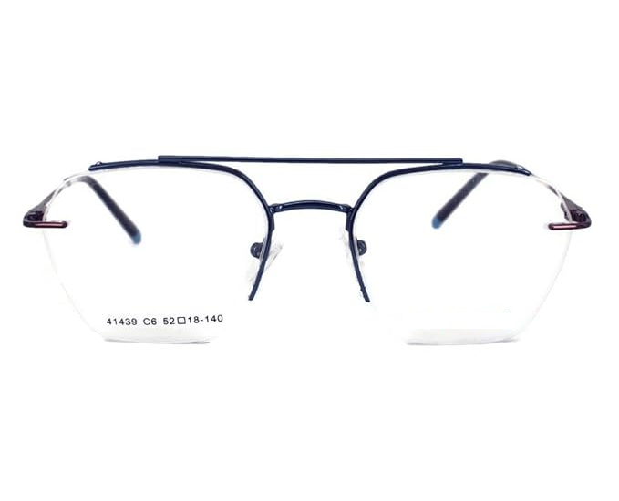 Half Rim Geometric Metal Frame